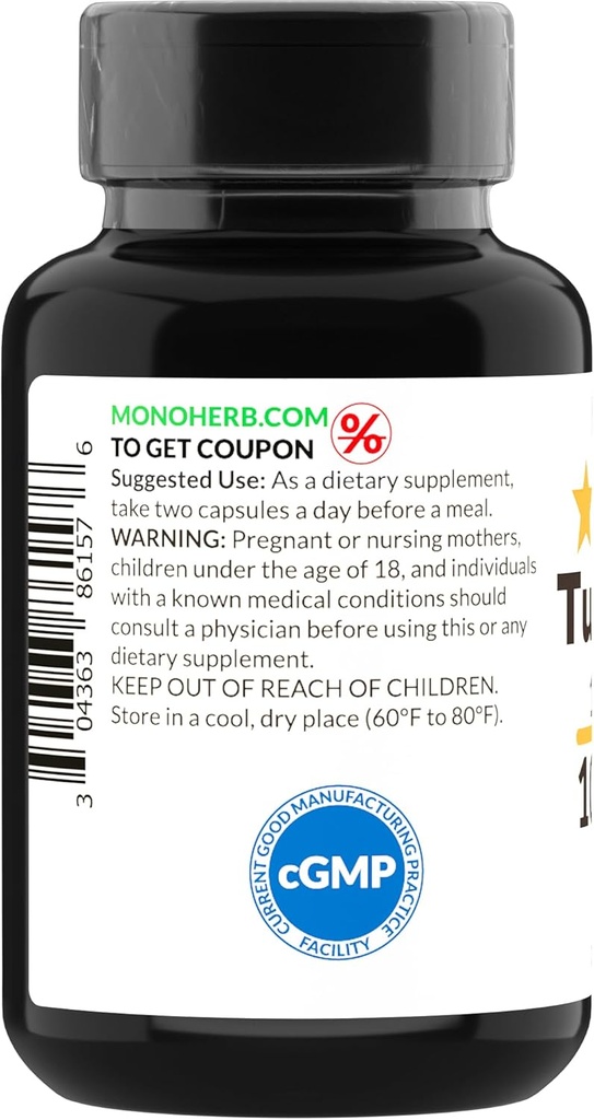 MONOHERB Turkey Tail Mushroom Extract 1000 mg - 90 Vegetarian Capsules 4