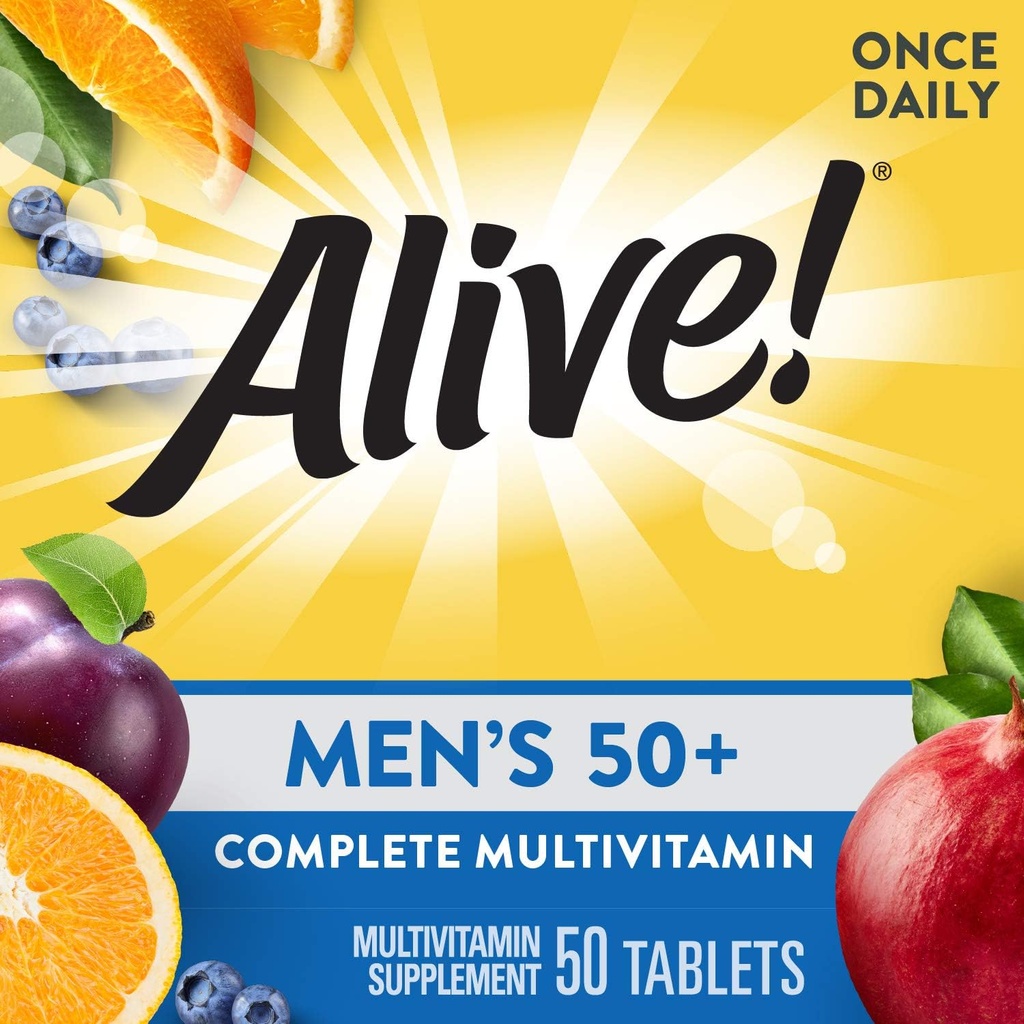 Nature’s Way Alive! Men’s 50+ Complete Multivitamin, High Potency B-Vitamins, 50 Tablets 3