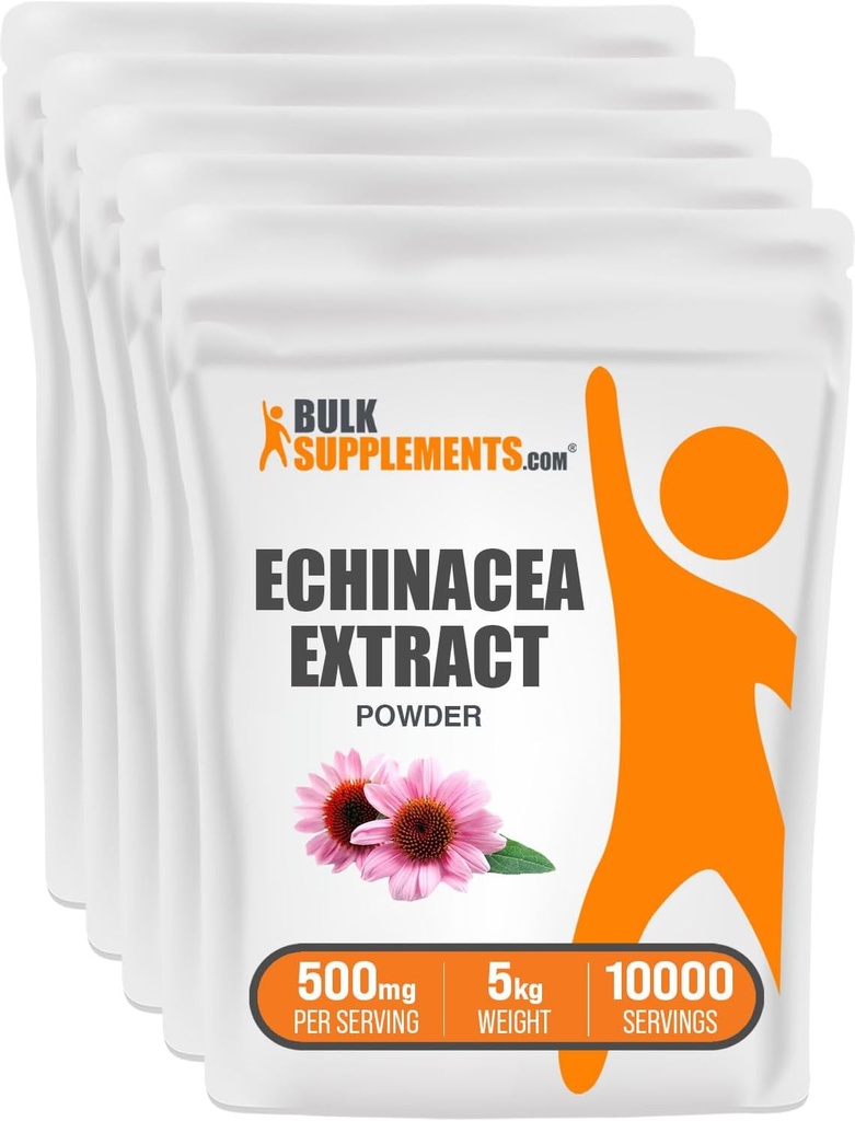 BulkSupplements.com Echinacea Extract Powder - Echinacea Extract, Herbal Supplement for Immune Support - Vegan & Gluten Free, 500mg per Serving, 1kg (2.2 lbs) (Pack of 5) 2