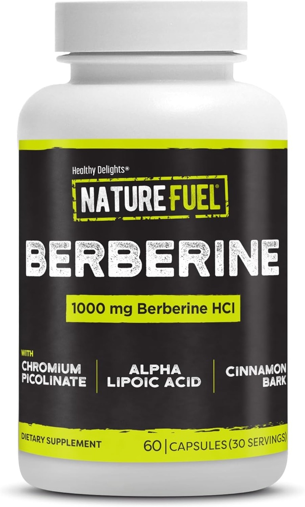Healthy Delights Nature Fuel Berberine Capsules, Berberine Supplement, with Berberine HCl, Chromium Picolinate, Alpha Lipoic Acid, and Cinnamon Bark, 60 Count, 30 Servings 2