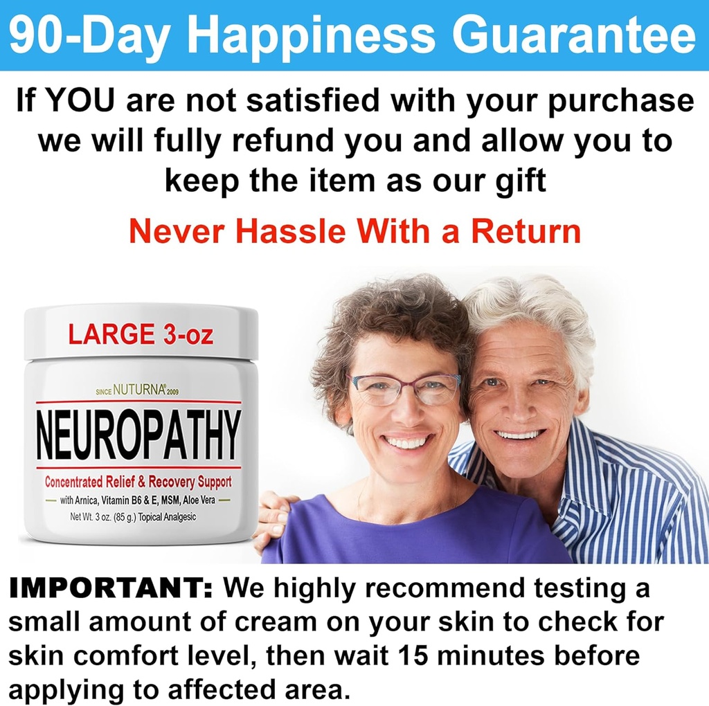Nerve Relief Cream 4 oz Plus Neuroturna Nerve Support 600 mg ALA Supplement 6