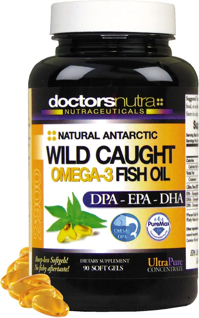 Natural Wild Caught Omega 3 DPA-EPA-DHA Fish Oil - 90 Softgel 2