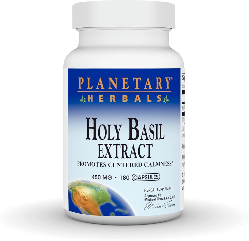 PLANETARY HERBALS Holy Basil Extract, Promotes Centered Calmness, 180 Count 2