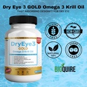 Dry Eye 3 Gold Omega 3 Krill Oil Extra Strength, 60 Softgels, Dry Eye Support, Non-GMO, Gluten Free, Sugar Free (5) 4