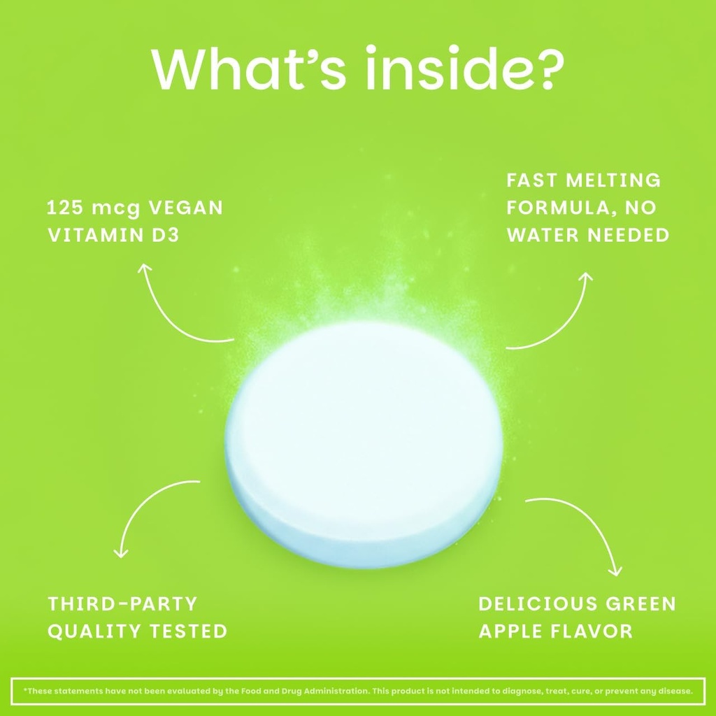 EZ Melts Dissolvable Vitamin D3 5,000 IU, Sugar-Free, 3-Month Supply - 1 Pack 5