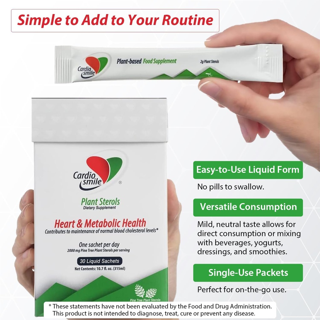 2000mg Plant Sterols Supports Healthy Cholesterol Levels with 1400mg beta-Sitosterol for Heart & Metabolic Health Support, 90 Day Supply in Single Use Liquid Packets 4