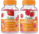 Probiotico vitale 2 miliardi di CFU + Calcio, Magnesio, Zinco & Vitamina D, Gummies Bundle - Grande Degustazione, Integratore di vitamina, Senza glutine, OGM Free, Gomma Chewable