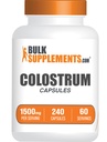 BulkSupplements.com Colostrum Capsules - Colostrum Supplement, von Bovine Colostrum - Glutenfrei, 240 Kapseln (Pack von 1)
