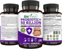 BioFinest Probiotic 50 Billion CFU Enzyme Supplement - 12 Probiotics Strains mit 3 natürlichen Präbiotika - Gut Digestion Detox Gas Bloating Constipation - Acidophilus für Herren Frauen (60 Veg. caps)