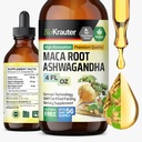 BIO KRAUTER Maca Root e Ashwagandha Tincture - Maca & Ashwagandha Integratori per Uomini e Donne - Supplemento liquido adaptogenico per il supporto del mood - Alcohol e Sugar Free Vegan Drops 4 Fl.Oz.