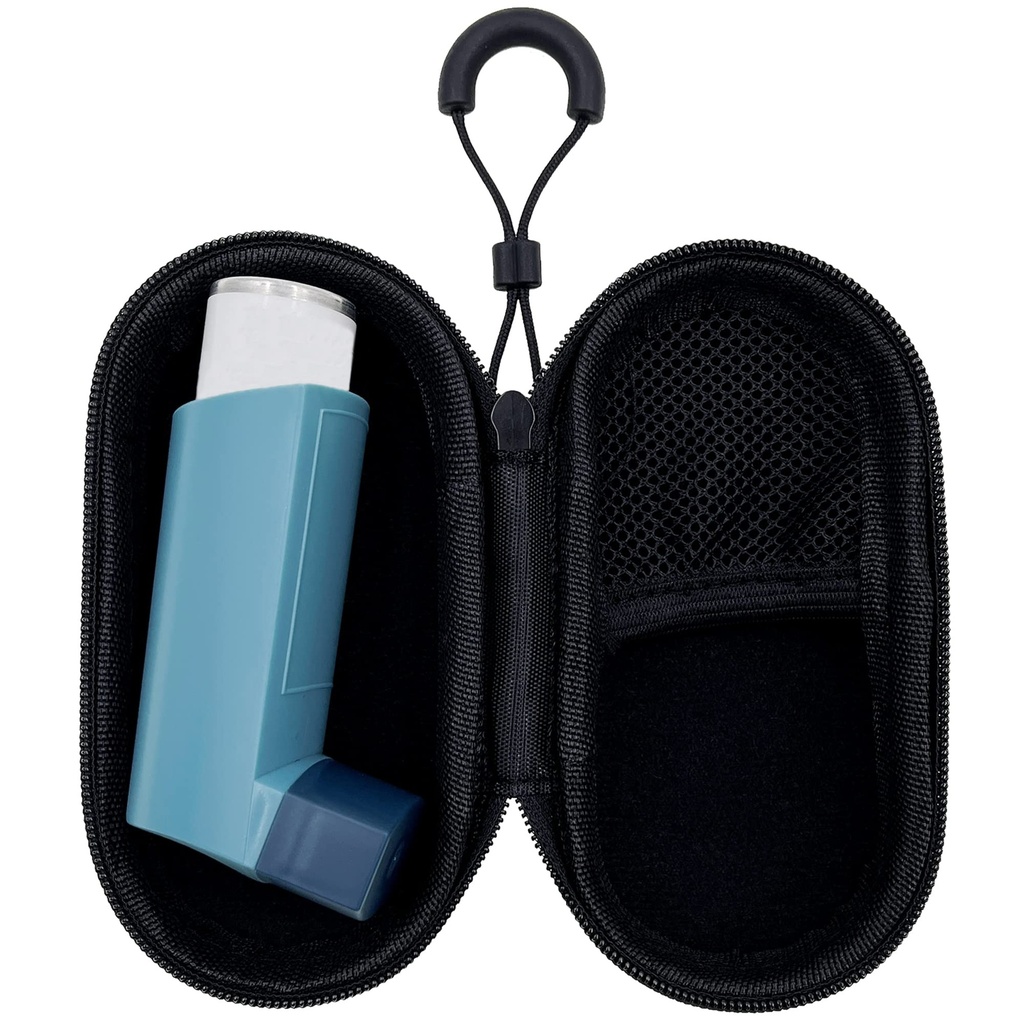 Holder Travel Case für Asthma Inhaler, Compact Case für Handy Inhaler für Erwachsene und Kinder (Sache Only) (Schwarz)