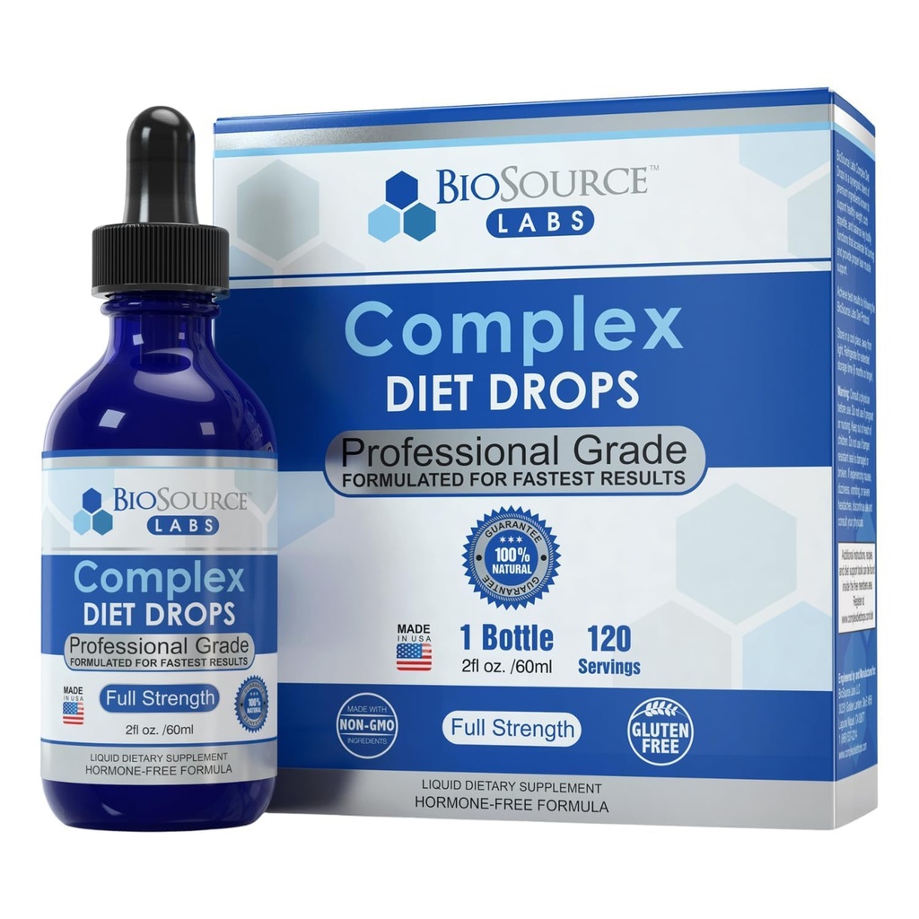 Diètes complexes – Meilleures gouttes naturelles pour les hommes et les femmes (1 bouteille, 2 fl oz) - 30 jours d'approvisionnement