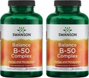 Swanson B-50 B-Complex - B Vitamin Complex mit hoher Potenz und Bioverfügbarkeit - Fördert Immunsystemunterstützung, Aids Heart Health, & Unterstützt gesunde Nervensystem - (250 Kapseln) (2 Pack)