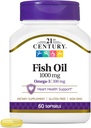 21st Century Fish Oil 1000 Mg Softgels, 60 conteggio (pacchetto di 2)