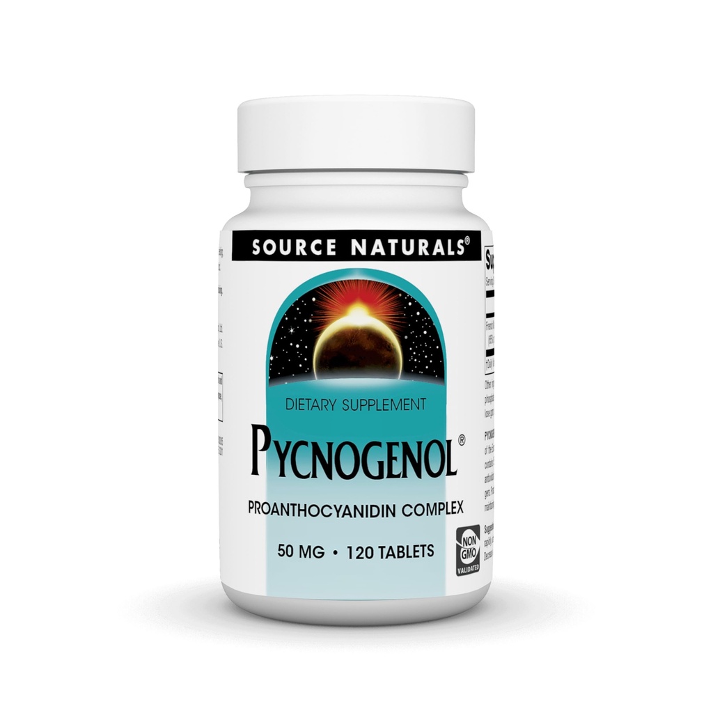 Source Naturelle Pycnogénol 50 mg Complexe Proanthocyanidine - 120 comprimés