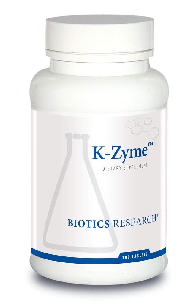 Biotics Research K ZymeTM Kalium, 99 Milligramm, unterstützt Herz-Kreislauf-Funktion, Elektrolyt Balance, Nervenübertragung, Muskelaktivität, Superoxid Dismutase, Katalase.100 Tabletten