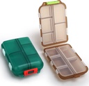 2PCS piccolo contenitore di viaggio della pedana, caso dell'organizzatore della pedana carina, contenitore della pedana dell'organizzatore della medicina portatile di viaggio per il borsellino, con 10 scomparti per medicine diverse, da MsfIAIoo