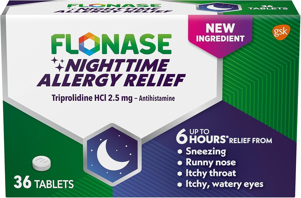 Flonase Nacht Allergy Relief Tabletten, Bis zu 6 Stunden Allergie Medizin - 36 Beschichtete Tabletten
