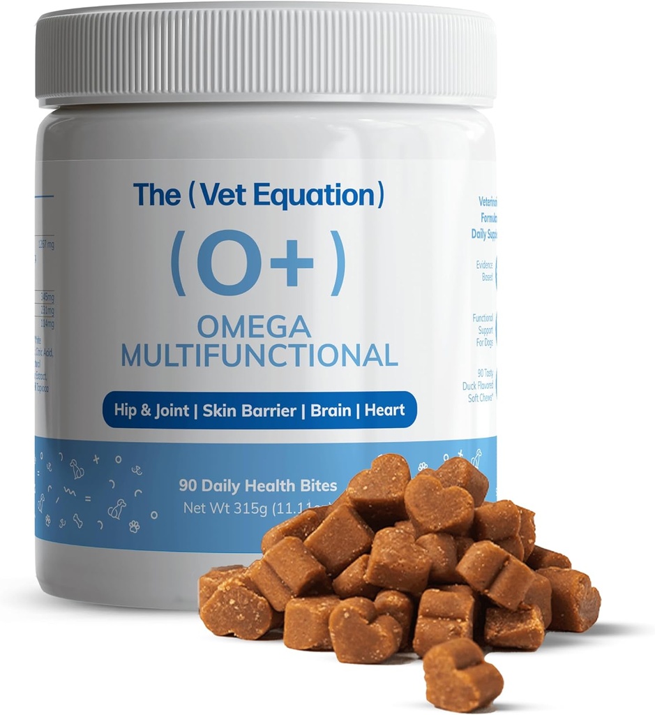 Omega Multifunktional für Hunde – Duck-Flavored, 90 Chews – mit Marine Sourced Omega-3s – unterstützt Gelenk-, Haut-, Mantel- und Immungesundheit