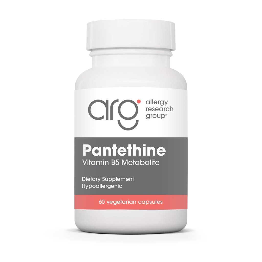 Groupe de recherche sur l'allergie Supplément de pantethine - vitamine B5, acide pantothénique, soutien du métabolisme, soutien du foie, supplément cardiovasculaire, coenzyme A, 660mg Capsules végétariennes - 60 Nombre