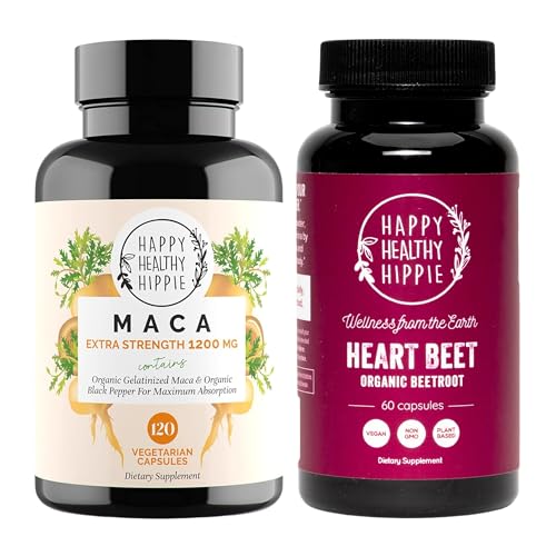 Happy Healthy Hippie Beetroot Capsule & Organic Maca Energy Pills & Libido Enhancer