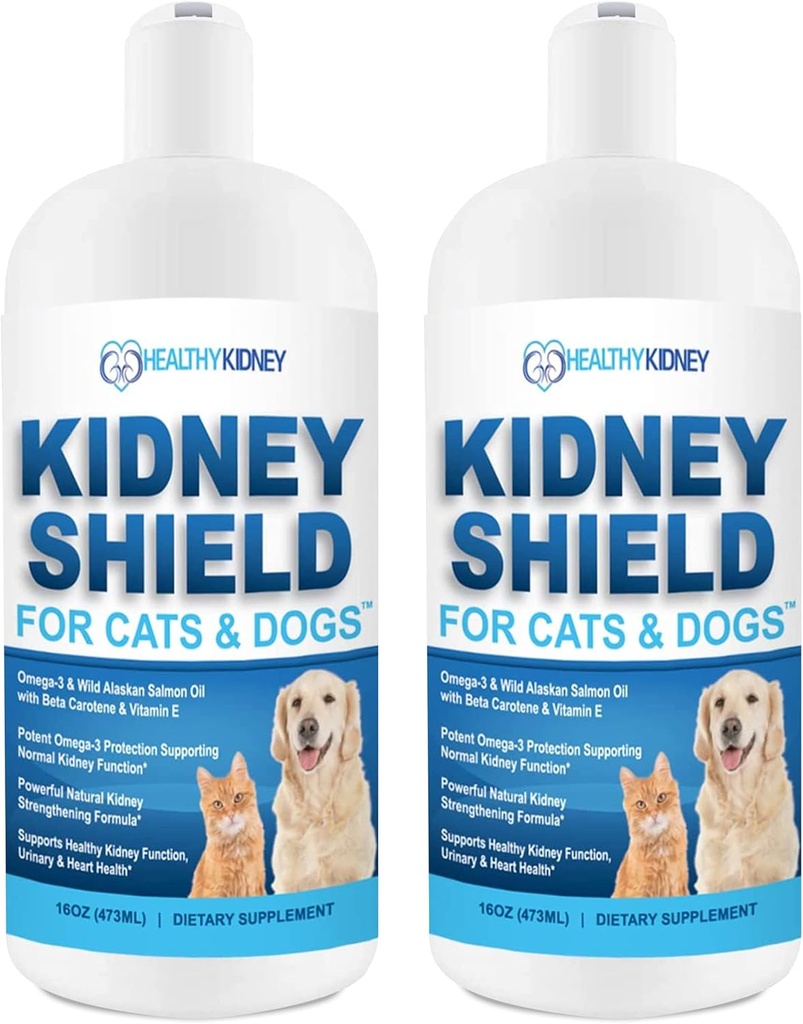Soutien au rein pour chiens et chats, Supplément de soutien au rein pour la santé rénale de Canine Feline pour la fonction normale du rein, Créatinine, Detox, Meilleur supplément de chat rein, Améliorer les animaux de compagnie vivant une santé rénale - 2 Pack