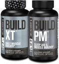 L'usine Jacked AM & PM Muscle Building Supplement Stack - Build-XT Muscle Builder & Build PM Night Time Muscle Growth & Sleep Aid