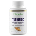 Paradise Organic Turmeric Rhizome 4:1 Extrakt, Active Whole Spectrum Extract, Super Potent, Ultra Pure, Vegan, Non-GMO, Glutenfrei, 90 Vegetarische Kapseln