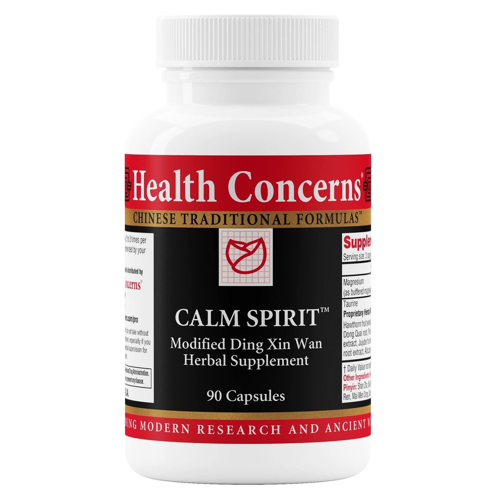 Salute Preoccupazioni Calma Spirito - Stress Rilievo Supplemento per Uomini & Donne - Herbal Calming Support - Eases Tension & Nervousness - Magnesio, Hawthorn, Peonia cinese & Taurina - 90 Capsule