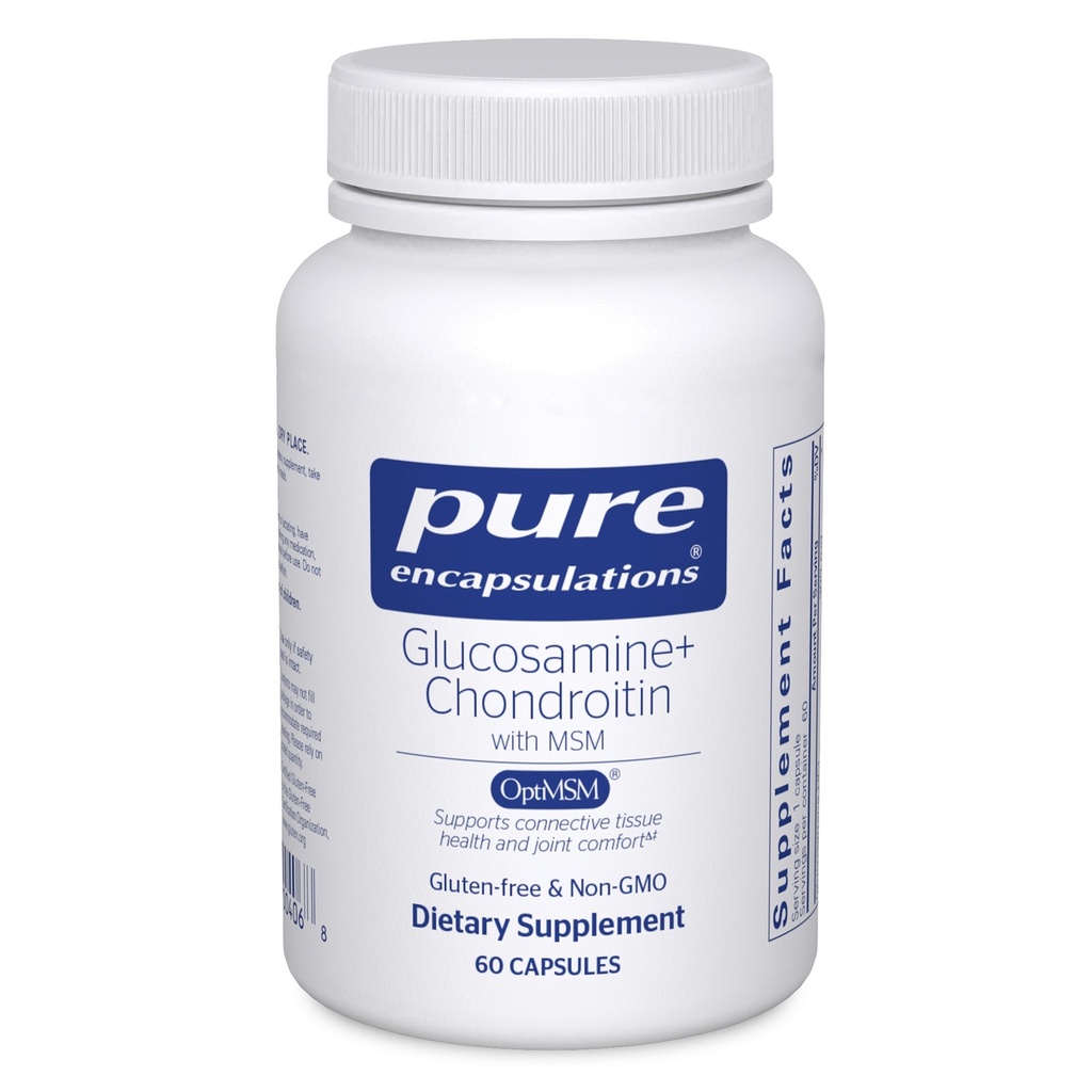 Pure Encapsulations Glucosamin Chondroitin mit MSM - Unterstützt die gemeinsame Gesundheit und normale Knorpelbildung* - hält Enzymaktivität - Glutenfrei & Non-GMO - 60 Kapseln