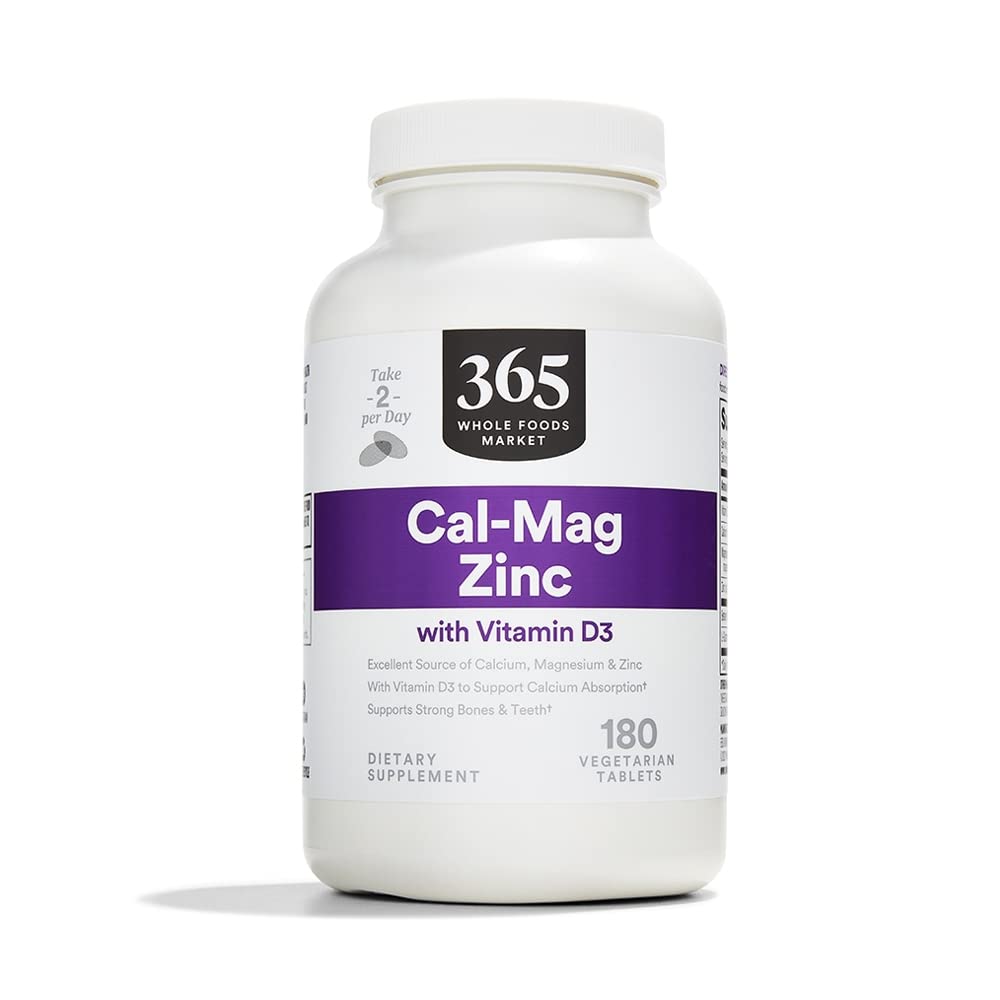 365 da Whole Foods Market, Cal-Mag-Zinc con vitamina D3, Vegetariano, 180 Conte