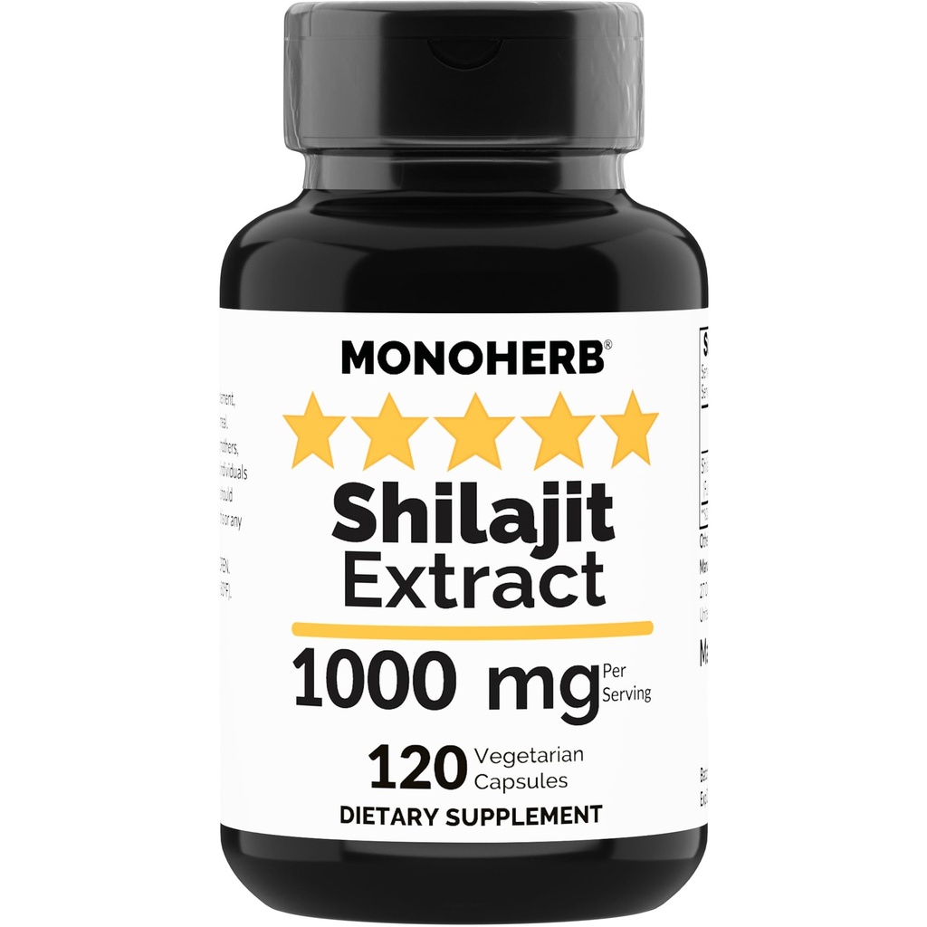 MONOHERB Shilajit Extrakt 1000 mg - 120 vegetarische Kapseln