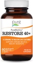 PURE ESSENCE LABS PureBiotics Restore 40+ Probiotic Supplement - Unterstützt Immun- und Verdauungsgesundheit - Dairy & Glutenfrei - 15 Strains (35 Billion CTU) Erwachsene natürliche Probiotik (60 Caps)
