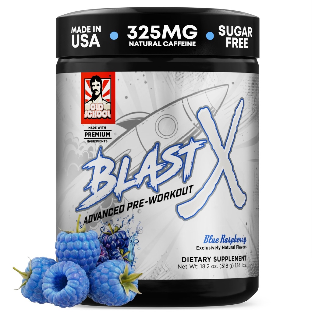Old School Labs | Blast X Advanced Pre Workout Powder, Intensive Energie Booster Preworkout für Männer & Frauen