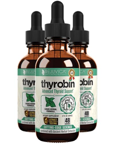 Thyrobin - Advanced Thyroid Support Supplement - Flüssige Lieferung für bessere Absorption - Iodine, Sting Nettle, Kelp, Astragalus, Ashwagandha &amp; mehr!