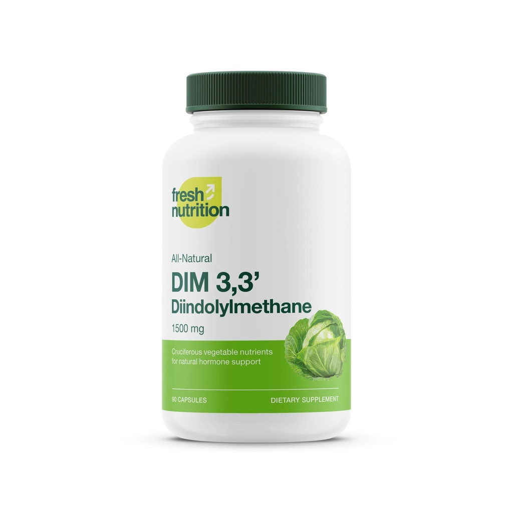 DIM Supplement 500mg - Diindolylmethan für Estrogen Metabolismus, Hormonelle Gesundheit, Akne & Antioxidante Unterstützung – Vegan, Non GMO, Glutenfrei - 90 Kapseln