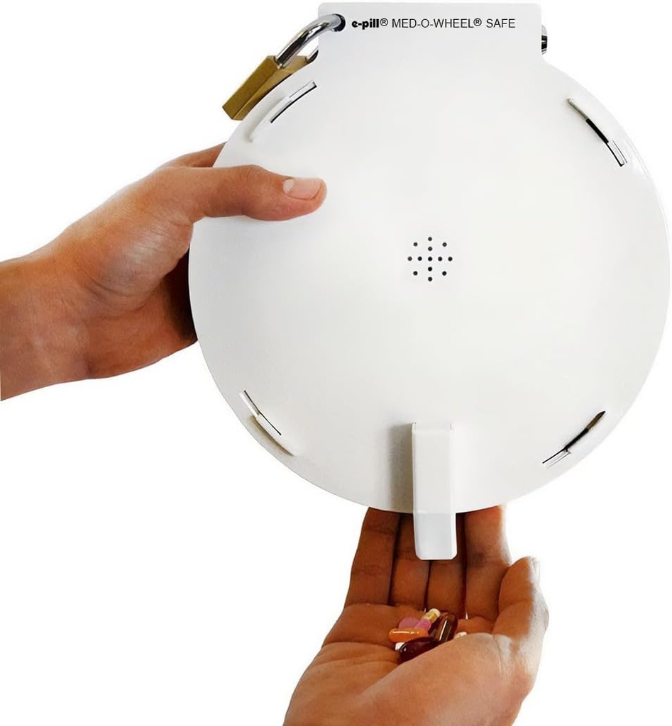 e-Pill Med-O-Wheel Safe - Highly Tamper Resistant Automatische Pill Dispenser - Metallgehäuse mit 4 unabhängigen Schlössern