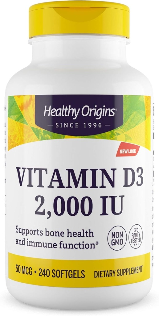 Gesunde Herkunft Vitamin D3, 2000 IU, 240 Count