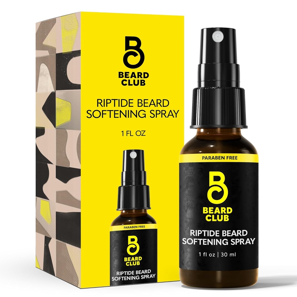 Il Beard Club Riptide Beard Softening Spray di Beard Club - Nourishing & Styling Formula per la crescita del Beard, la morbidezza & Shine - Arricchito con ingredienti naturali per capelli facciali sani