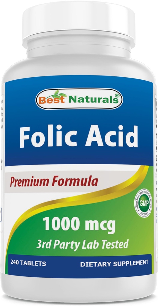 I migliori naturali acido folico 1000 mcg (Vitamina B9), 240 compresse