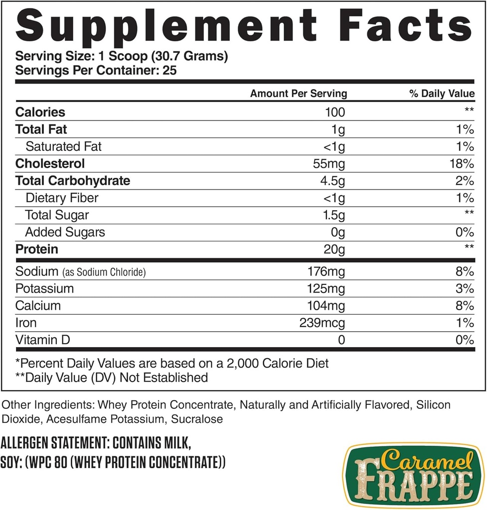 Integratori d'acciaio Whey-Pro | Polvere di proteine del siero per gli uomini e le donne | Caramel Frappe | 25 Serve (1.69lbs) | Aminoacidi BCAA | Aminoacidi essenziali | Gluten Free | Carb basso