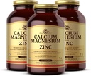 Solgar Calcium Magnesium Plus Zinc - 250 compresse, Confezione da 3 - Promuove le ossa sane, Supporta la Nerve & la funzione muscolare - Non-GMO, Vegan, Gluten Free - 250 Serve totali