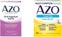 AZO Bande de test de l'infection urinaire par le trac + trousse de test du pH vaginal + comprimés de soulagement de l'infection à levure et des symptômes vaginaux, 60 Nombre