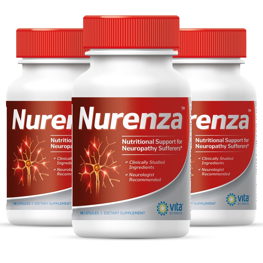 Vita Sciences Nurenza Neuropathy Relief Supplemento per Nerve Health e Fast Repair. Forma naturale R-ALA 40x Forza w/Vitamina, Antiossidanti e piedi rivitalizzanti, mani, gambe e piedi.