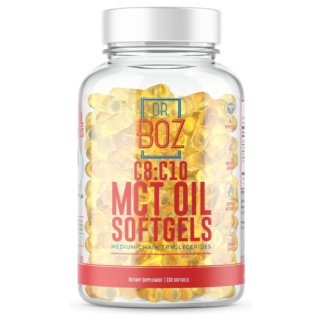 Dr. Boz - C8:C10 MCT Oil Supplement (330 Softgels) - Arzt zugelassen - Natürliche Energie, Gewichtsmanagement, & Mental Fokus - Erhöht Ketone - Hergestellt aus reinem Kokosöl - Made in the USA - Self Care