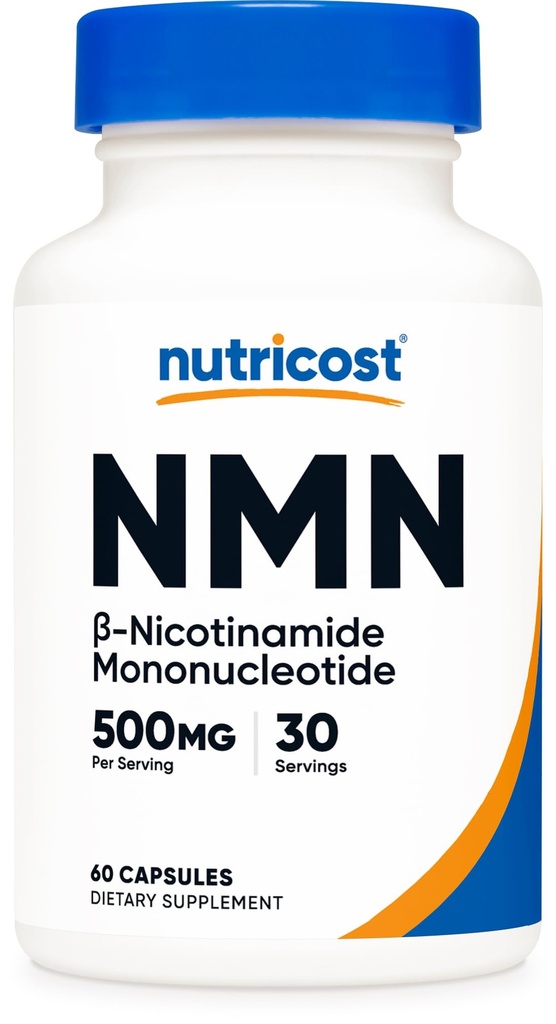Nutricost NMN (Nicotinamide Mononucleotide) 500mg, 60 Capsule - Per vegetariani, 30 Serve, Senza glutine, OGM Free