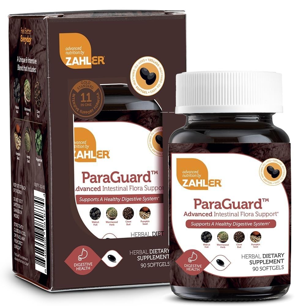 Zahler - ParaGuard Cleanse Softgels - Gut Health Detox Supplement - Formula has Wormwood, Ail Bulb, Graines de citrouille, Clove & More - Natural Cleanse Detox pour les humains - Certified Kosher (90)