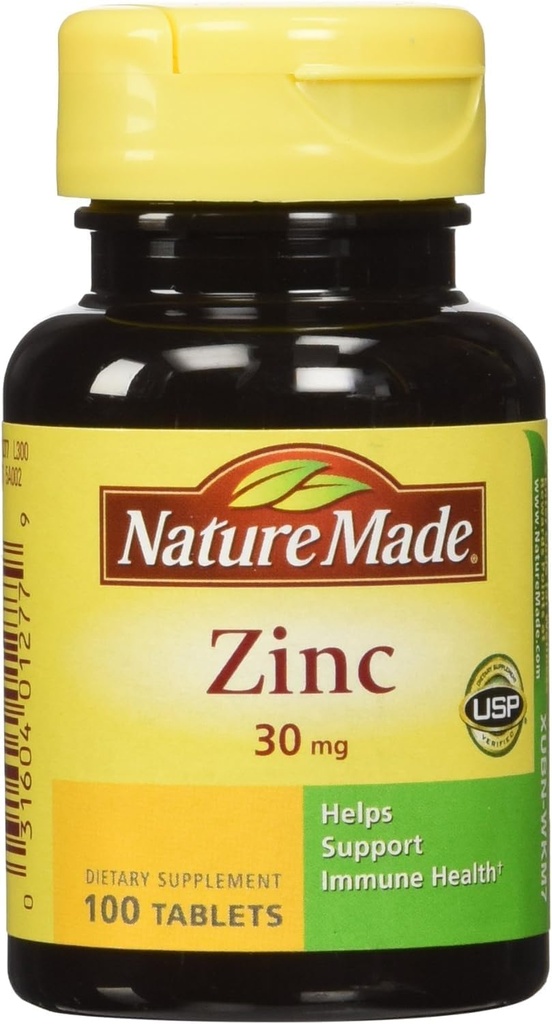 Natur gemacht Zink Tabs - 30 mg - 100 ct