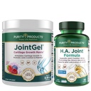 Purity Products JointGel (Berry Flavor) + HA Gemeinsame Formel Bundle Bioactive Collagen Peptides + MSM - Unterstützt Gelenkfunktion + Flexibilität bei der Fortifizierung des Gelenkknorpels - Hyaluronsäure +Mehr