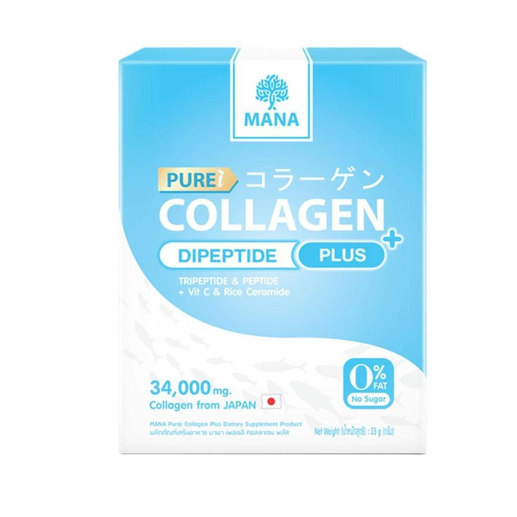 MANA Pure Collagen Plus 35g. Polvere di collagene, solubile in acqua potabile, aiuta a ridurre le rughe sul viso. Questo aiuterà la pelle a guardare sensuale, solido, bianco e chiaro, con aura